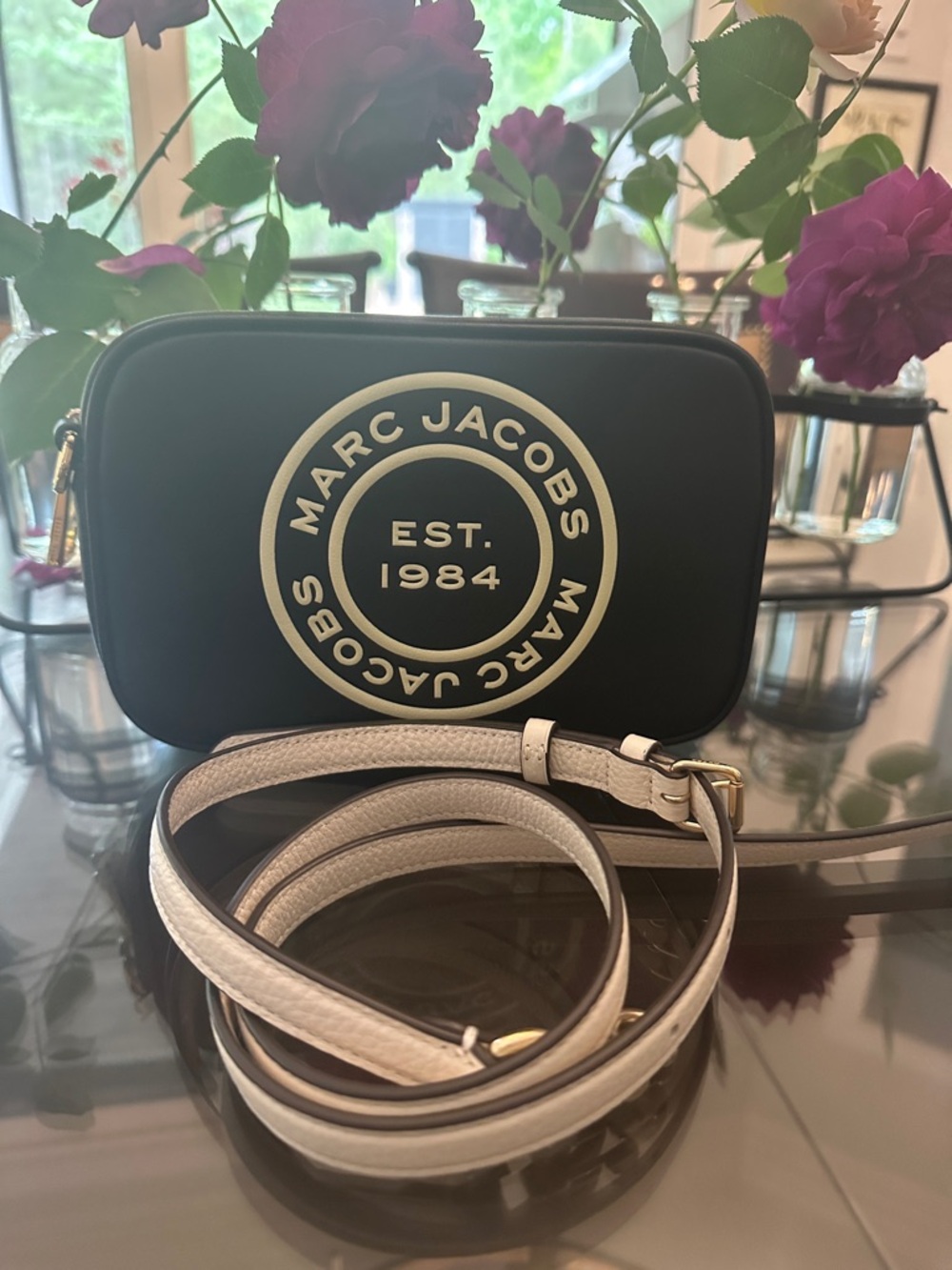 NWOT- Marc Jacobs Black Flash Camera Crossbody Bag with Gold-Tone Hardware